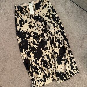 Rachel Zoe Satin Animal Print Skirt